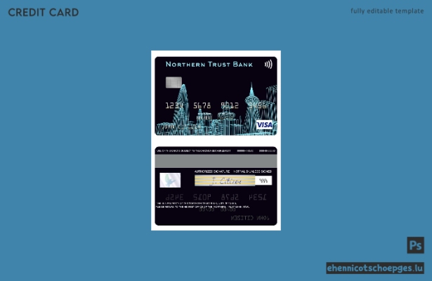USA Northern Trust Bank Visa-Karte – Beispielvorschau